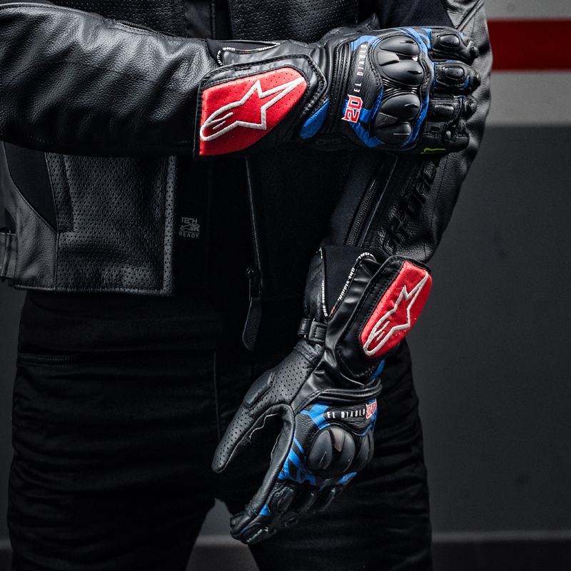 Guanti moto Alpinestars SP-8 3 Monster FQ20 nero-rosso-blu-bianco
