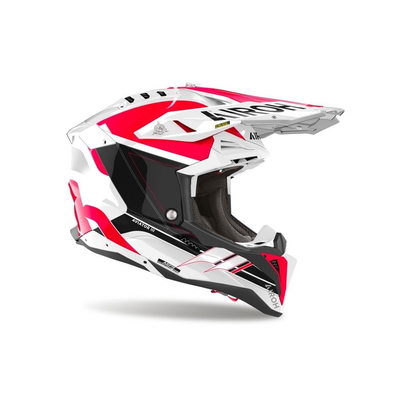 Casco da motocross Airoh Aviator 3 Saber rosso lucido