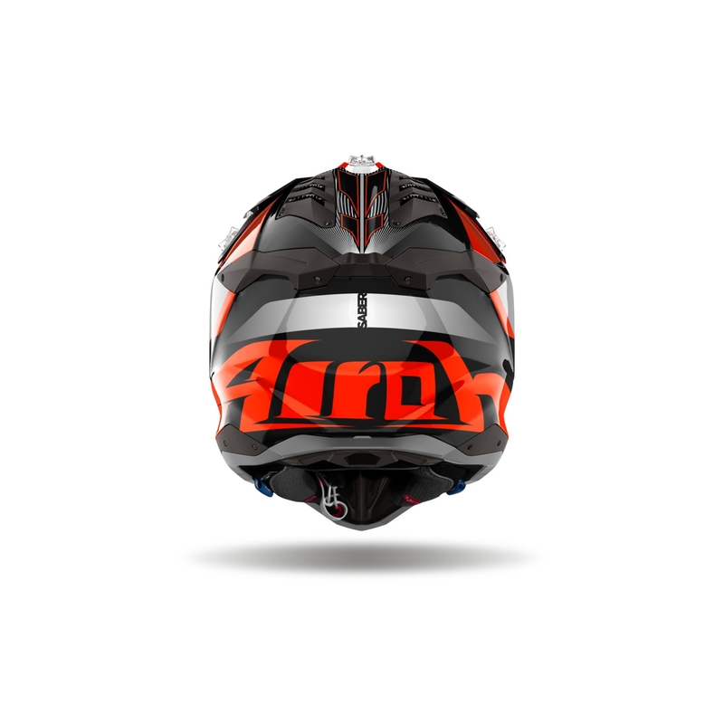 Casco da motocross Airoh Aviator 3 Saber 2024 arancione lucido