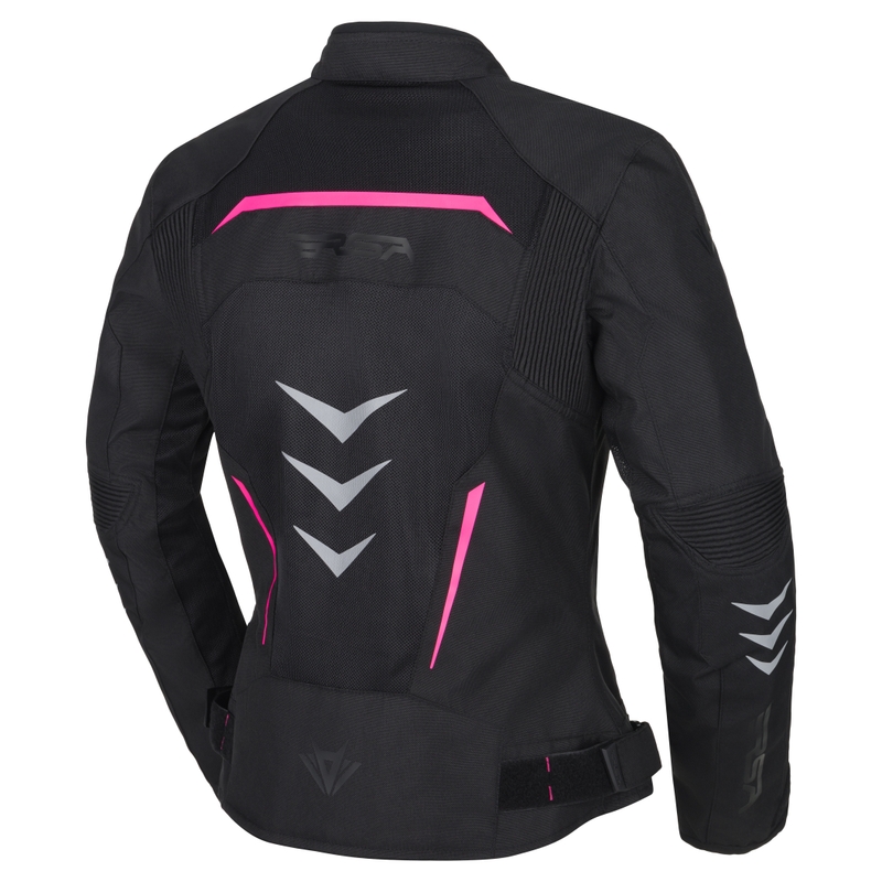 Giacca da moto RSA Runway nera e rosa da donna