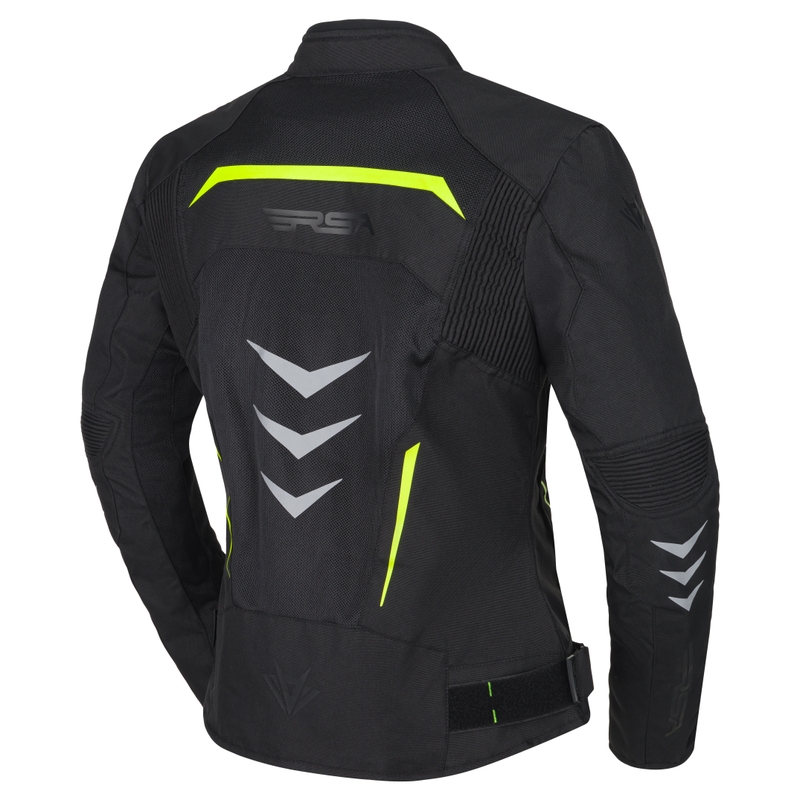 Giacca da moto RSA Runway donna nero-giallo fluo