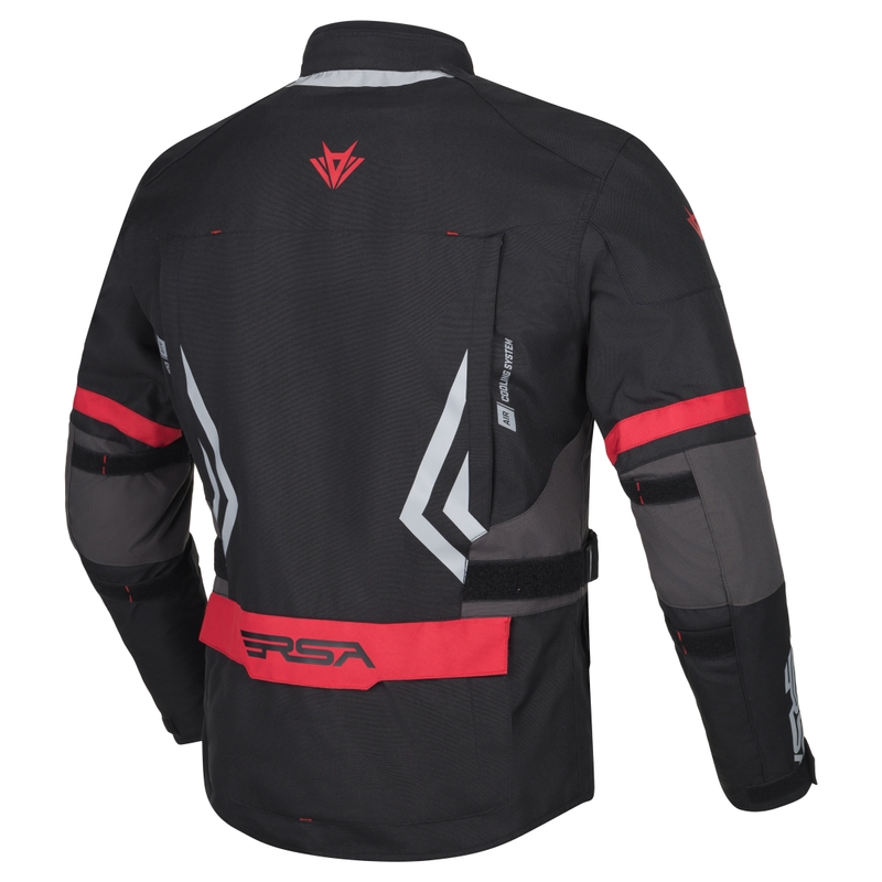 Giacca da moto RSA Storm nero-grigio-rosso