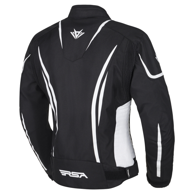 Giacca da moto RSA Wasp bianca e nera da donna