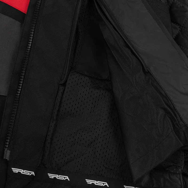 Giacca da moto RSA Storm nero-grigio-giallo fluo