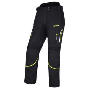 Pantaloni da moto RSA Wasp nero-bianco-giallo fluo da donna