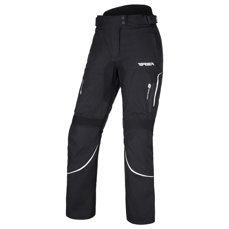 Pantaloni da moto RSA Wasp bianchi e neri da donna