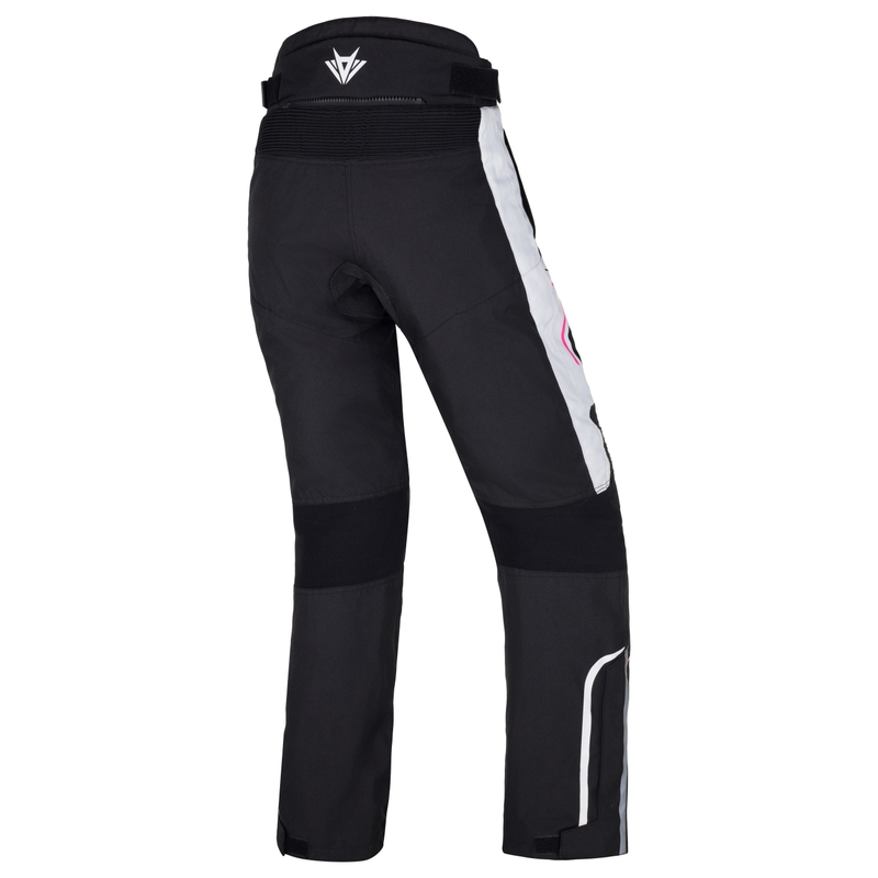 Pantaloni da moto RSA Wasp neri, rosa e bianchi da donna