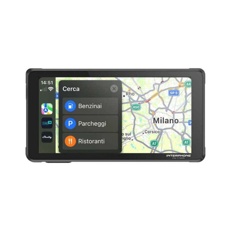 Interphone RIDESYNC Display Apple CarPlay e Android Auto per moto