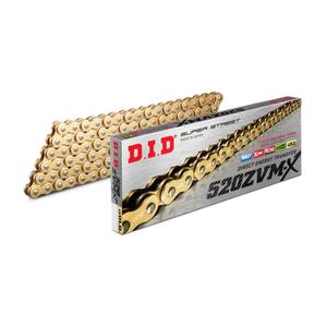 ZVM-X série X-Kroužkový řetěz D.I.D Chain 520ZVM-X 106 L Zlatá/Zlatá