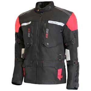 Giacca da moto Street Racer All Season nero-grigio-rosso