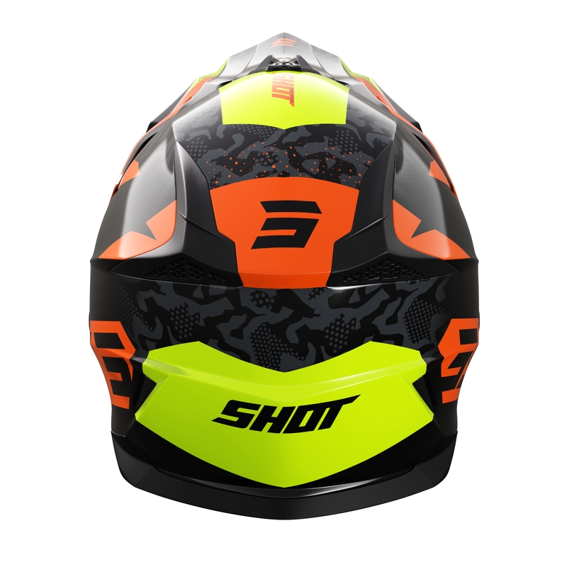 Casco da motocross per bambini Shot Pulse Airfit nero lucido-giallo fluo-arancio Saldi