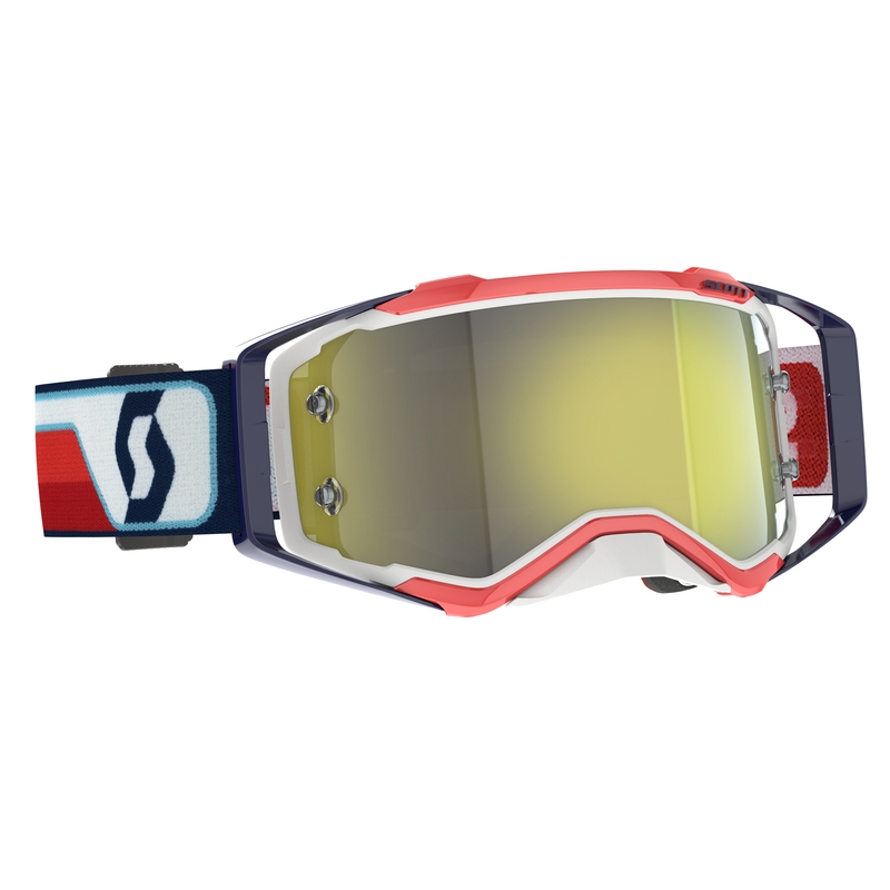 Occhiali da motocross Scott Prospect CH rosso-bianco-giallo