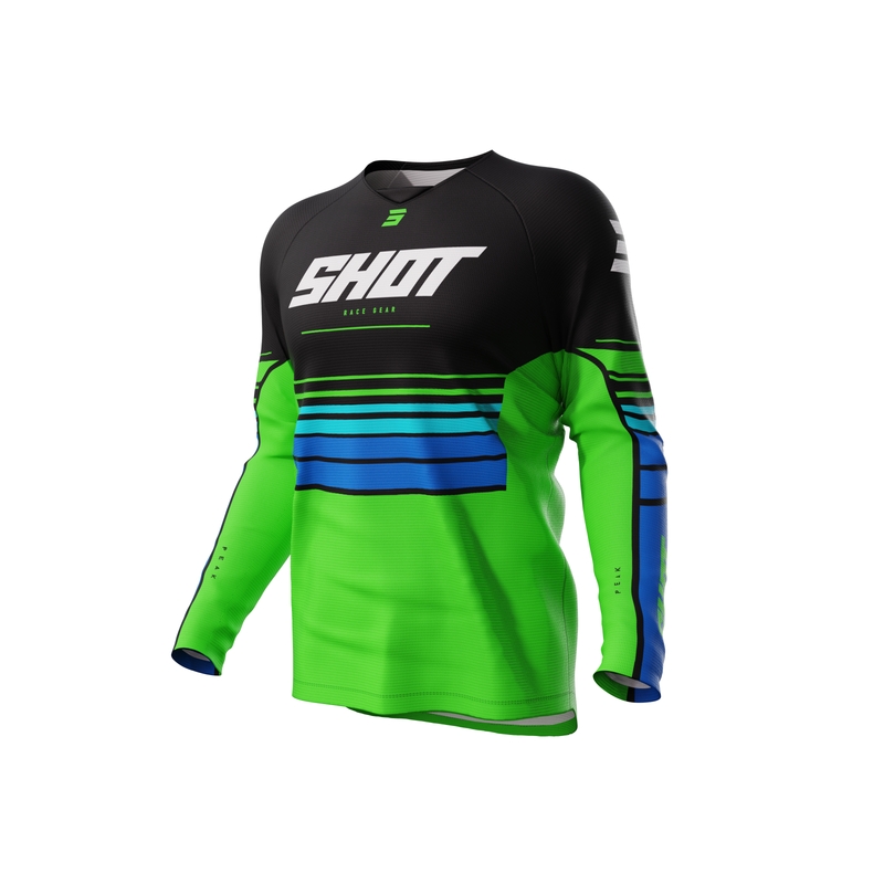 Maglia da motocross da bambino Shot Peak verde Saldi