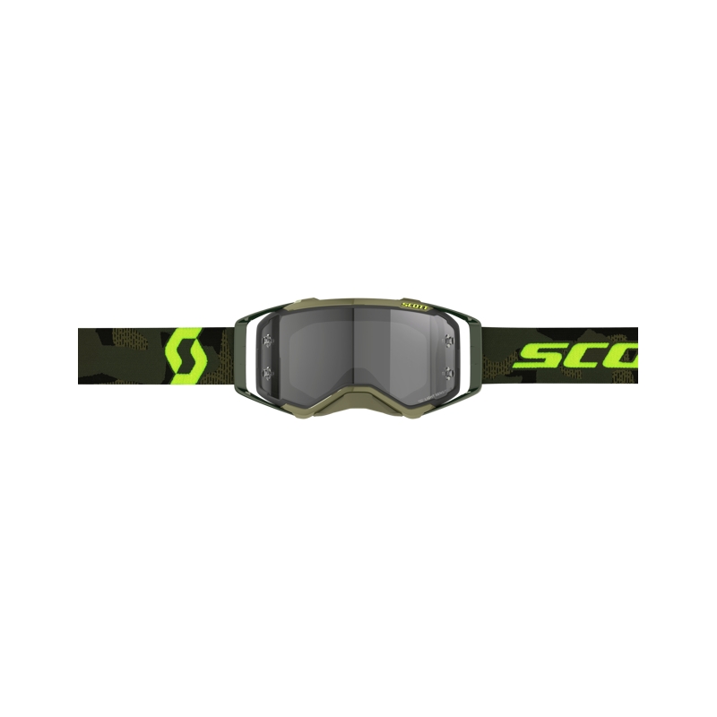 Occhiali da motocross Scott Prospect LS cachi-giallo fluo-grigio chiaro