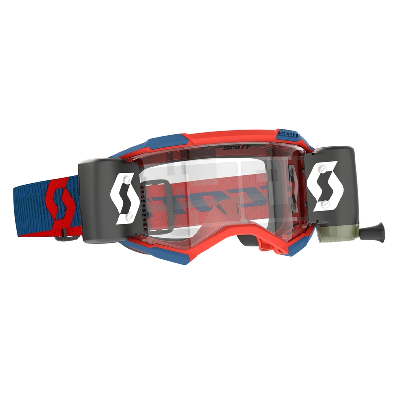 Occhiali da motocross Scott Fury WFS blu-rosso fluo