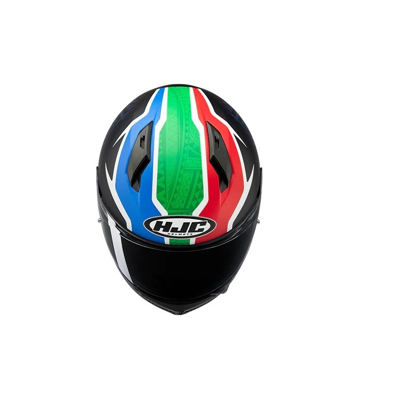 Casco moto integrale HJC C10 BB33 MC21SF blu-verde-rosso