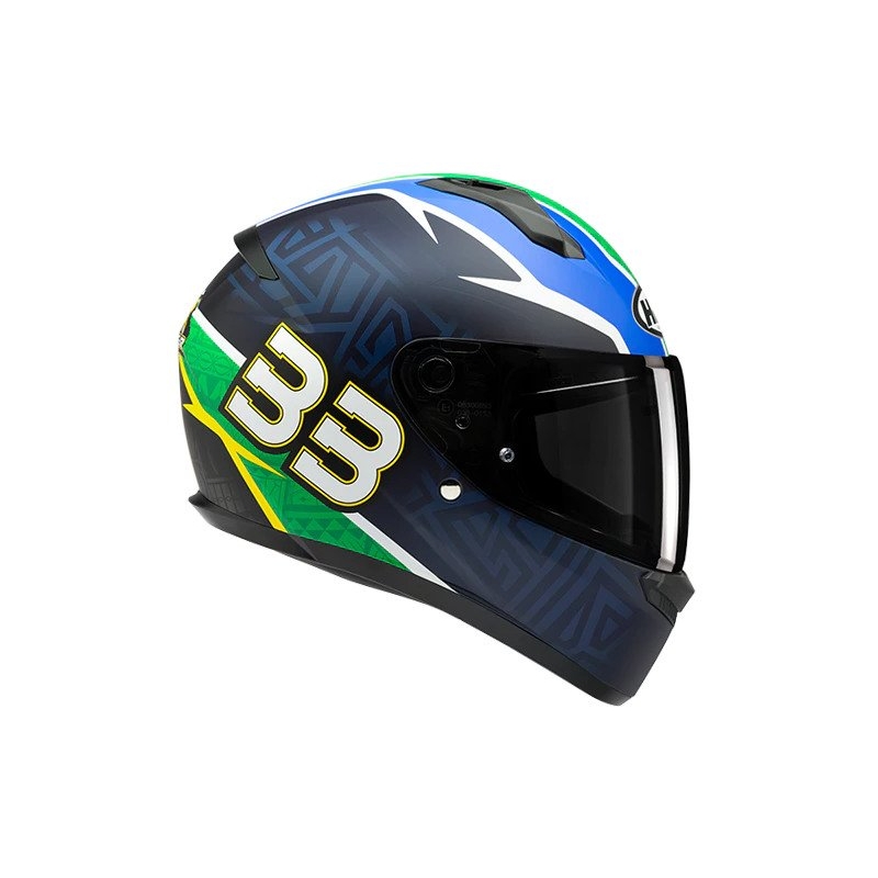 Casco moto integrale HJC C10 BB33 MC21SF blu-verde-rosso