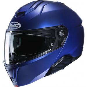 Casco moto HJC i91 Solid blu metallizzato flip-up