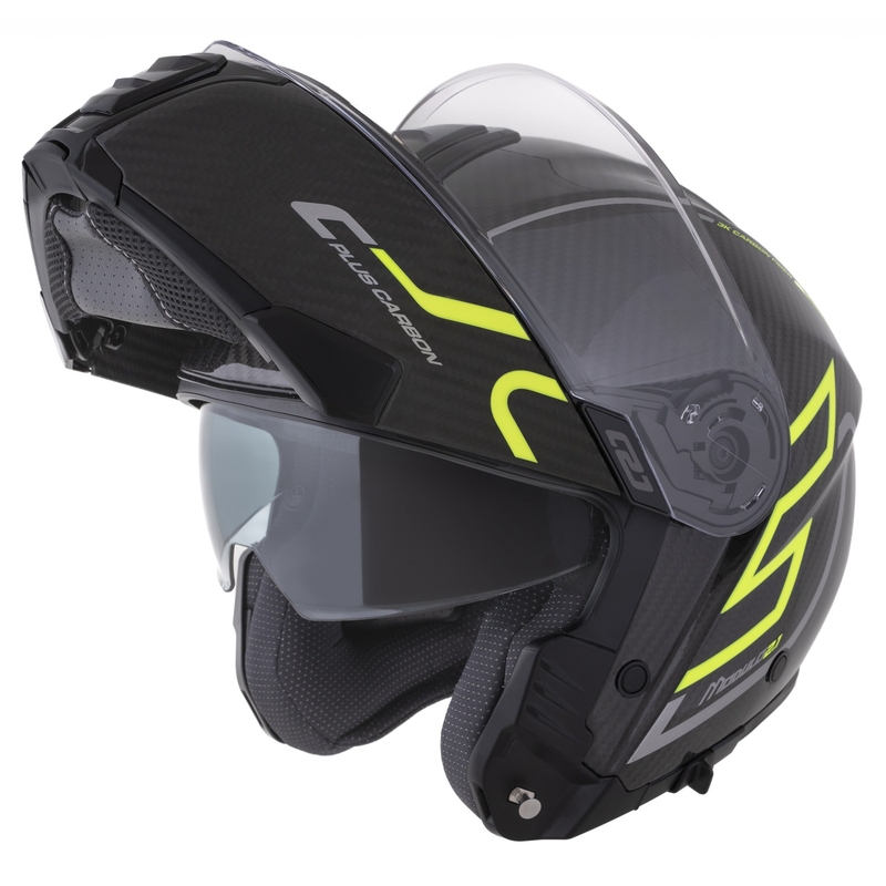 Casco Cassida Modulo 2.1 Plus Carbon giallo fluo-argento-nero
