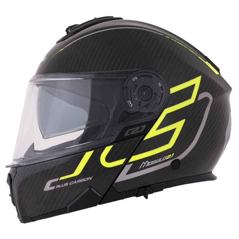 Casco Cassida Modulo 2.1 Plus Carbon giallo fluo-argento-nero