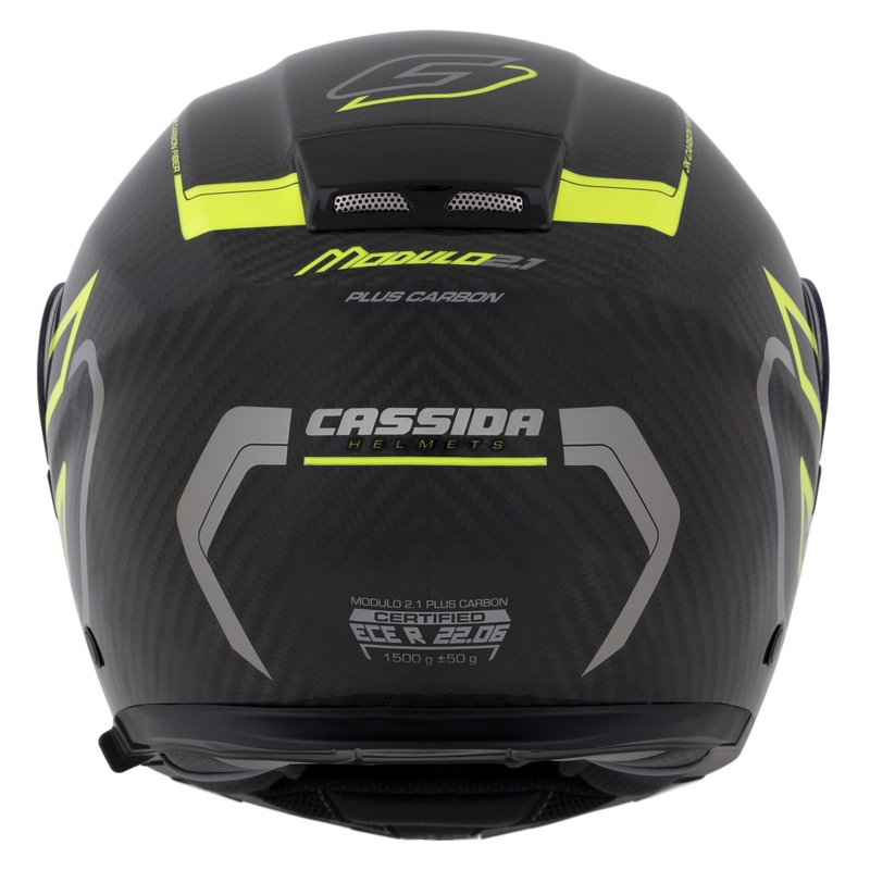 Casco Cassida Modulo 2.1 Plus Carbon giallo fluo-argento-nero