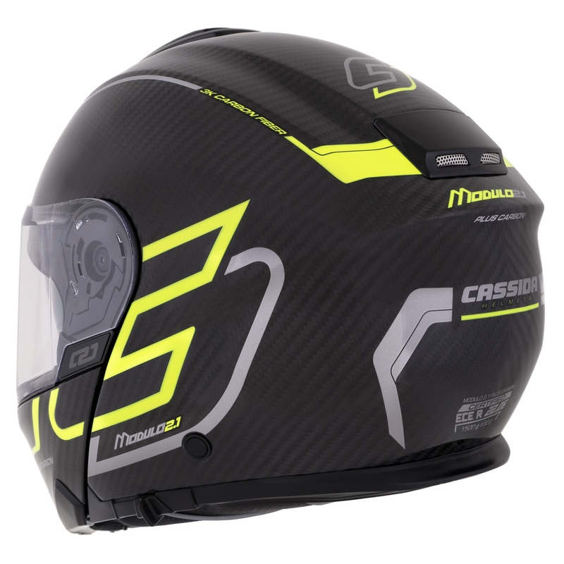 Casco Cassida Modulo 2.1 Plus Carbon giallo fluo-argento-nero