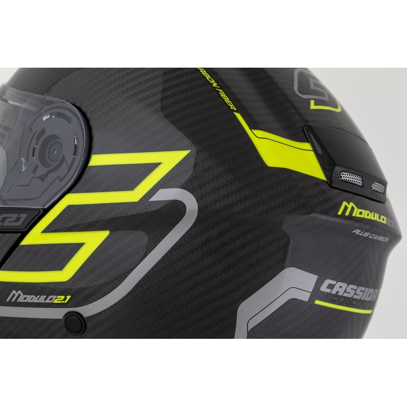 Casco Cassida Modulo 2.1 Plus Carbon giallo fluo-argento-nero