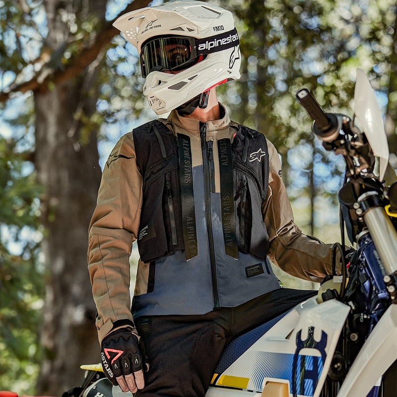 Alpinestars Techdura Giacca da moto nera-marrone-blu scuro