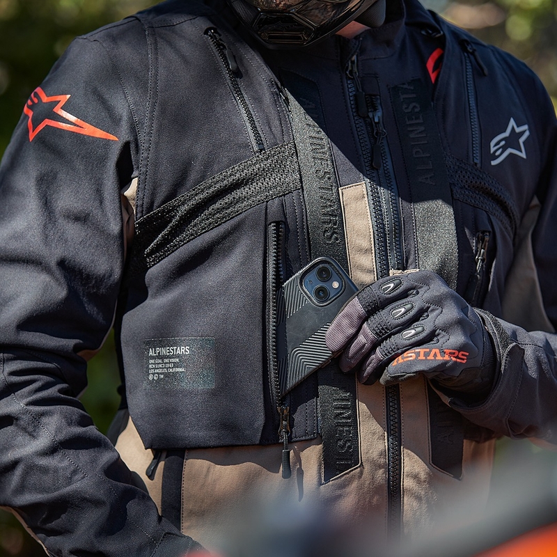 Alpinestars Techdura Giacca da moto nera-marrone-blu scuro