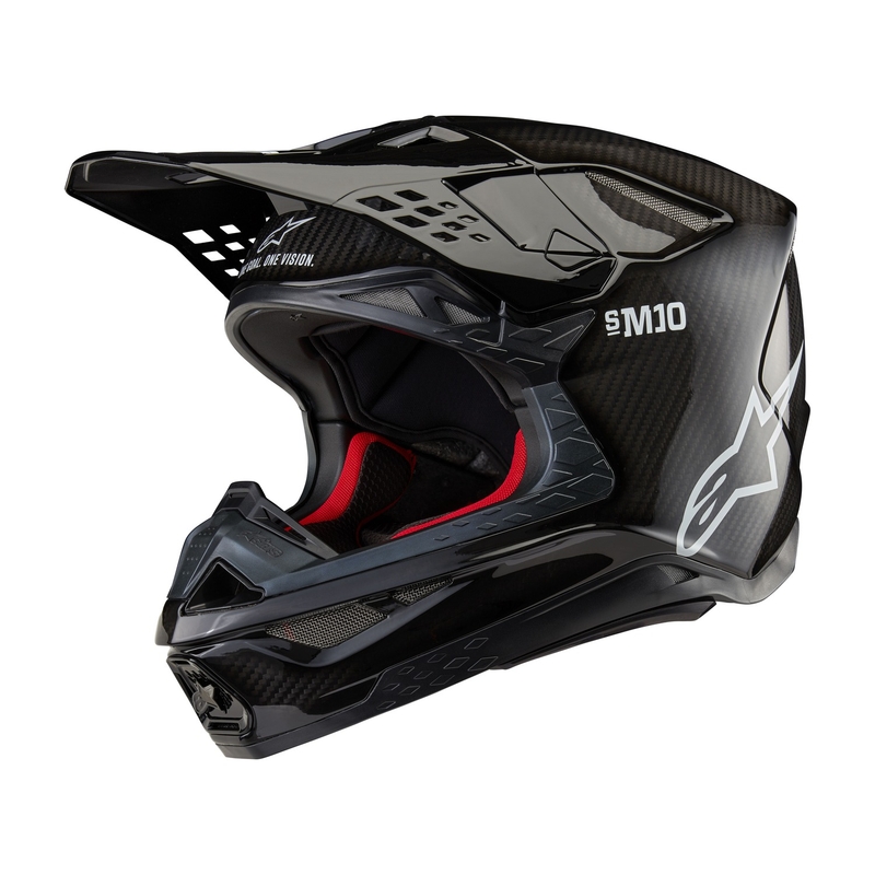 Alpinestars Supertech S-M10 Casco da motocross in carbonio massiccio lucido