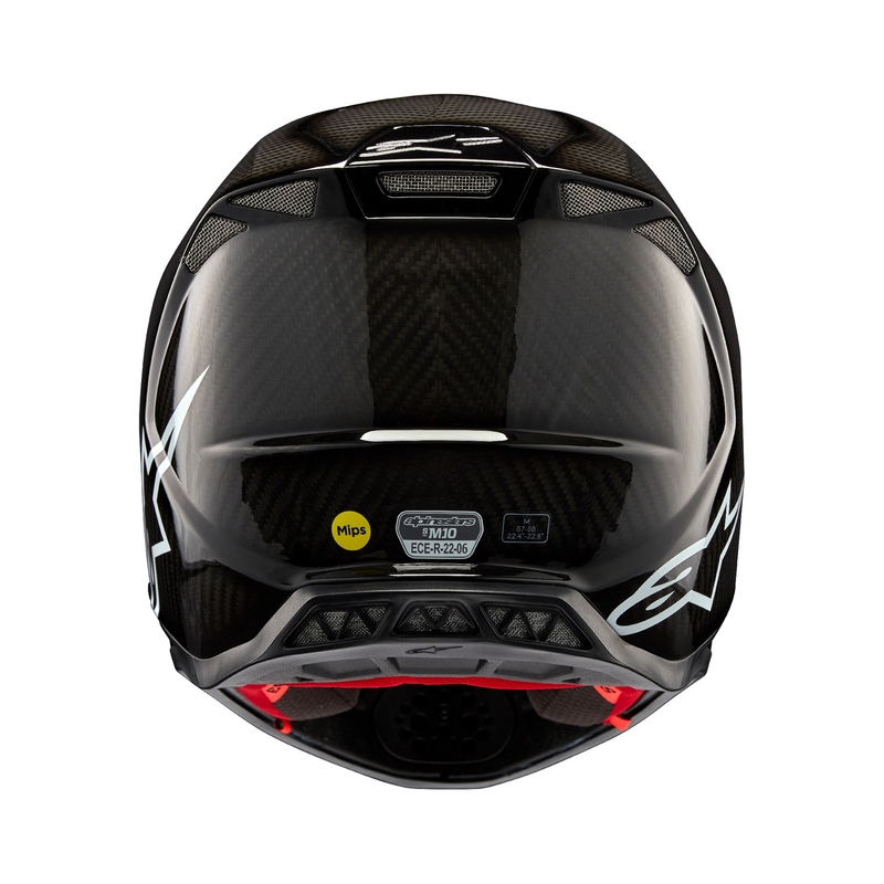 Alpinestars Supertech S-M10 Casco da motocross in carbonio massiccio lucido