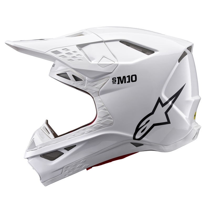 Alpinestars Supertech S-M10 Casco da motocross bianco solido