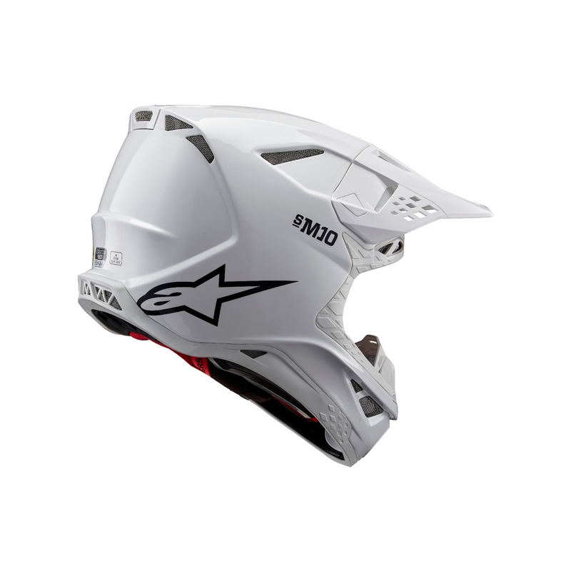 Alpinestars Supertech S-M10 Casco da motocross bianco solido