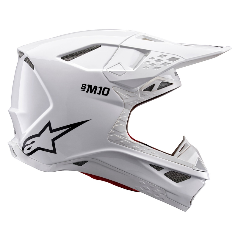 Alpinestars Supertech S-M10 Casco da motocross bianco solido