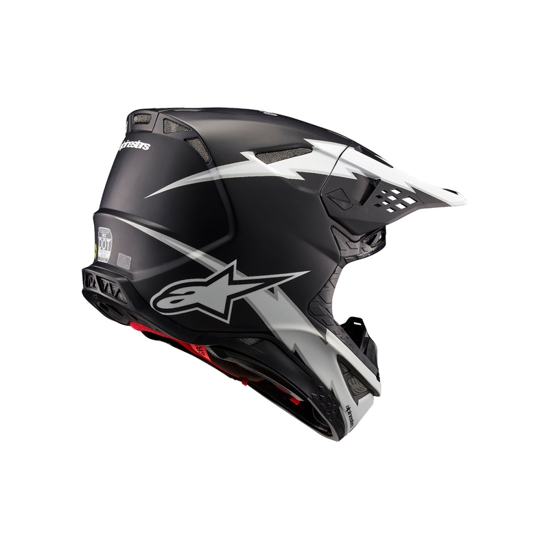 Casco da motocross Alpinestars Supertech S-M10 Ampress nero opaco e bianco