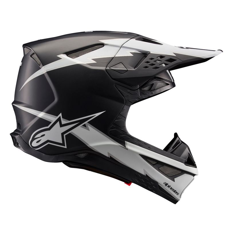 Casco da motocross Alpinestars Supertech S-M10 Ampress nero opaco e bianco