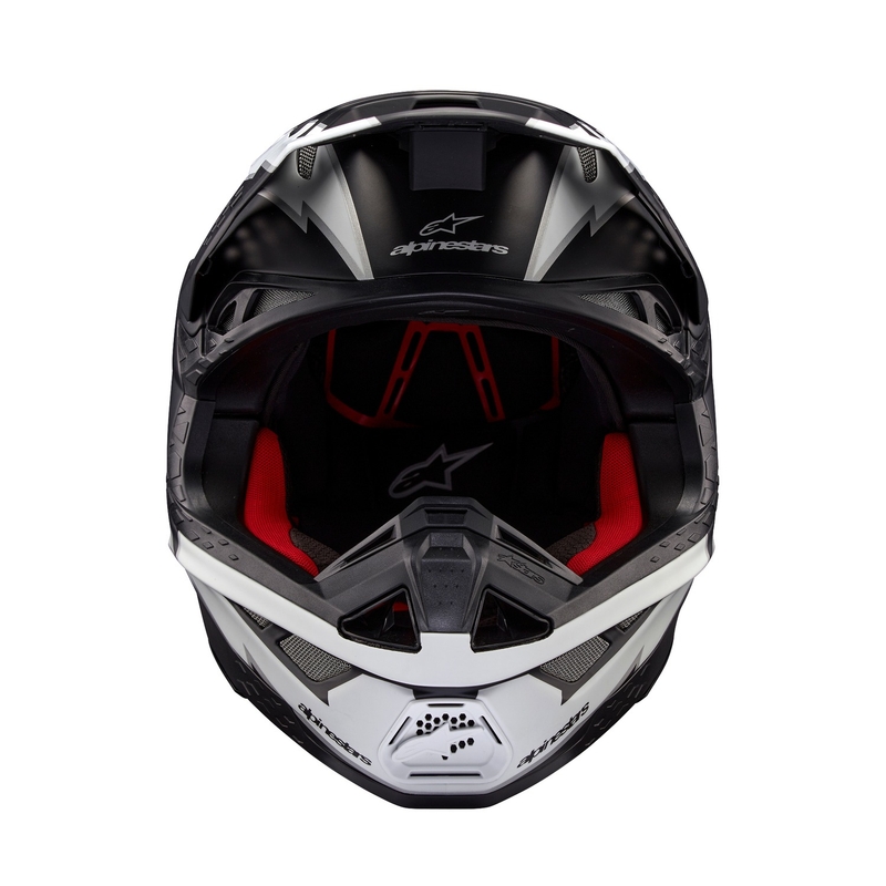 Casco da motocross Alpinestars Supertech S-M10 Ampress nero opaco e bianco