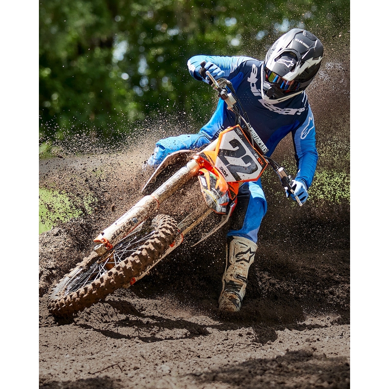 Casco da motocross Alpinestars Supertech S-M10 Ampress nero opaco e bianco