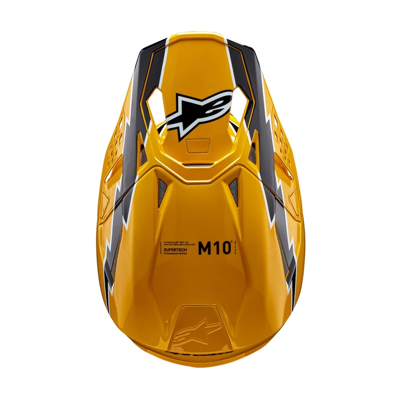 Alpinestars Supertech S-M10 Ampress Casco da Motocross Nero e Giallo