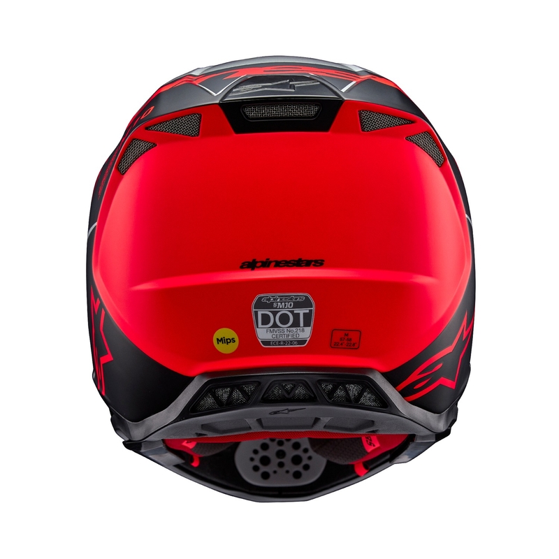 Alpinestars Supertech S-M10 Flood casco motocross opaco argento-nero-arancio fluo