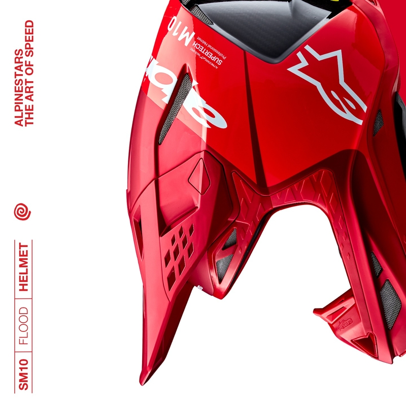 Alpinestars Supertech S-M10 Flood casco da motocross rosso fluo opaco