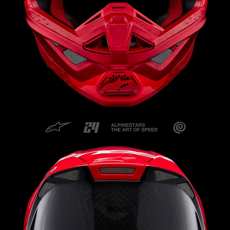 Alpinestars Supertech S-M10 Flood casco da motocross rosso fluo opaco