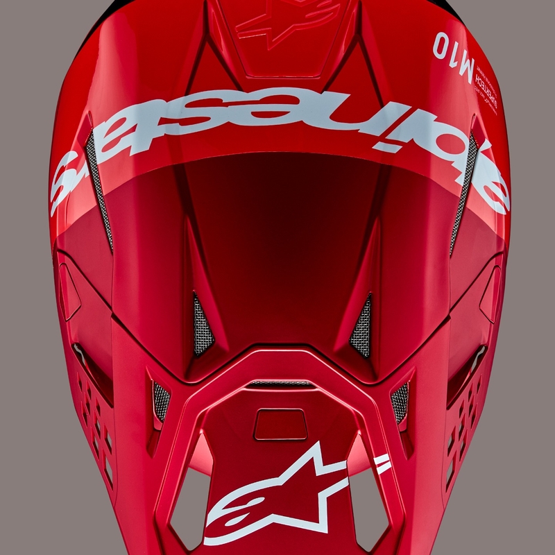 Alpinestars Supertech S-M10 Flood casco da motocross rosso fluo opaco