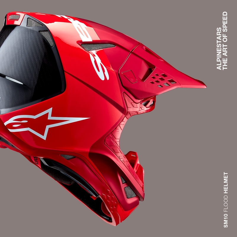 Alpinestars Supertech S-M10 Flood casco da motocross rosso fluo opaco