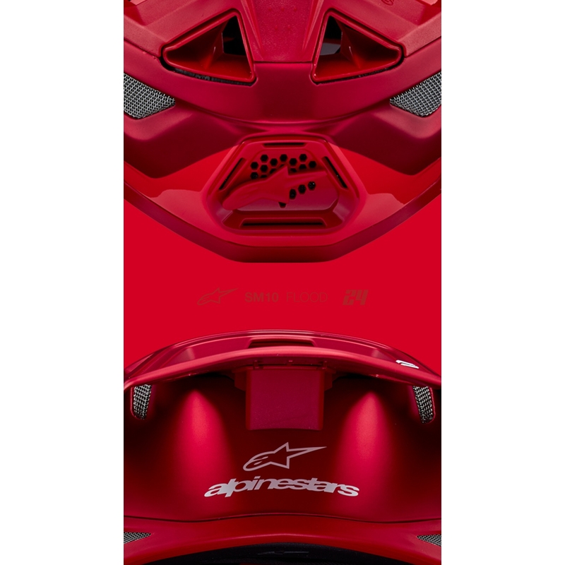 Alpinestars Supertech S-M10 Flood casco da motocross rosso fluo opaco