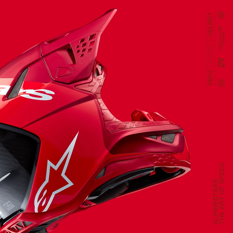 Alpinestars Supertech S-M10 Flood casco da motocross rosso fluo opaco