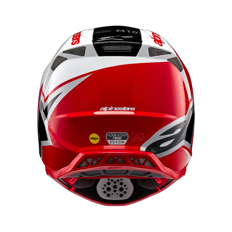 Casco da motocross Alpinestars Supertech S-M10 Unite rosso e bianco