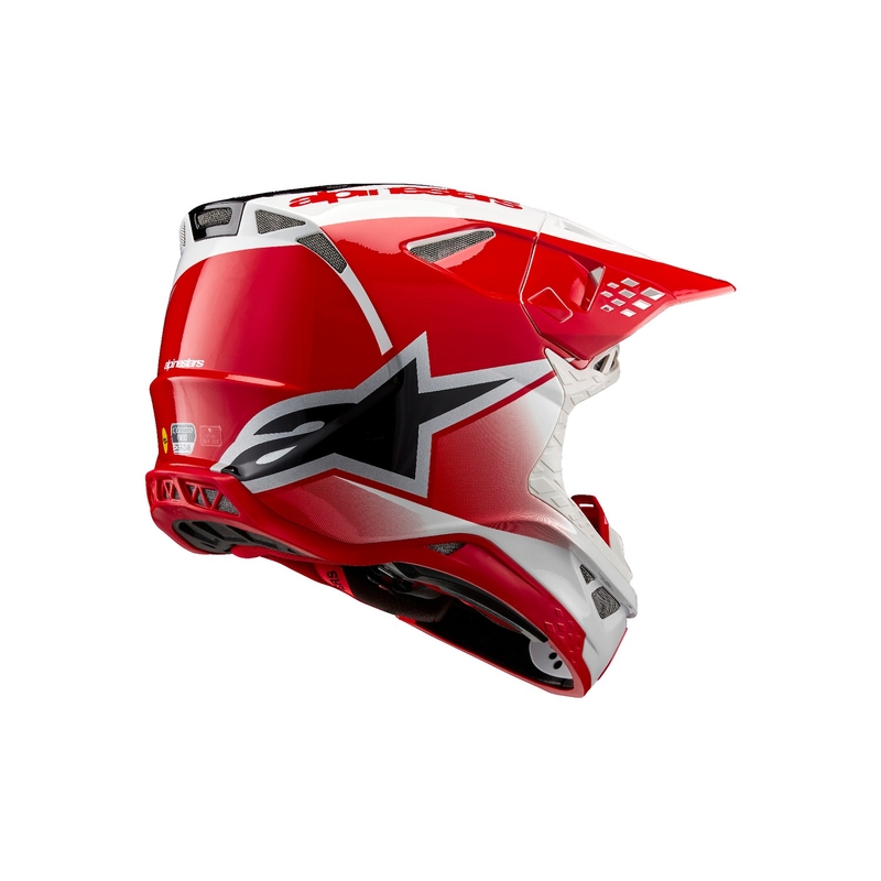 Casco da motocross Alpinestars Supertech S-M10 Unite rosso e bianco