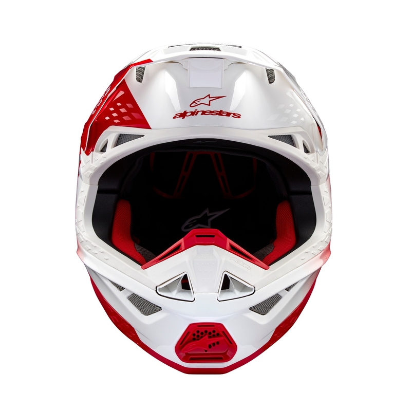 Casco da motocross Alpinestars Supertech S-M10 Unite rosso e bianco