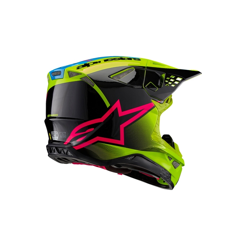 Casco da motocross Alpinestars Supertech S-M10 Unite giallo fluo-nero-rosa